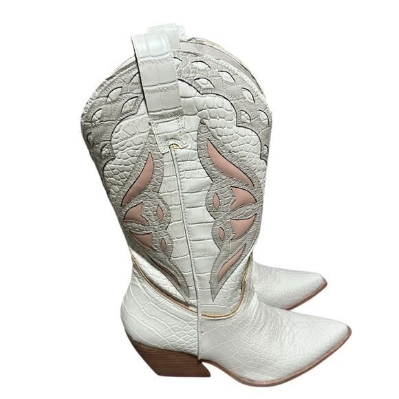 STEVE MADDEN Cowboy Boot Wynter Boot in Bone Multi, Off White - Picture 8 of 16